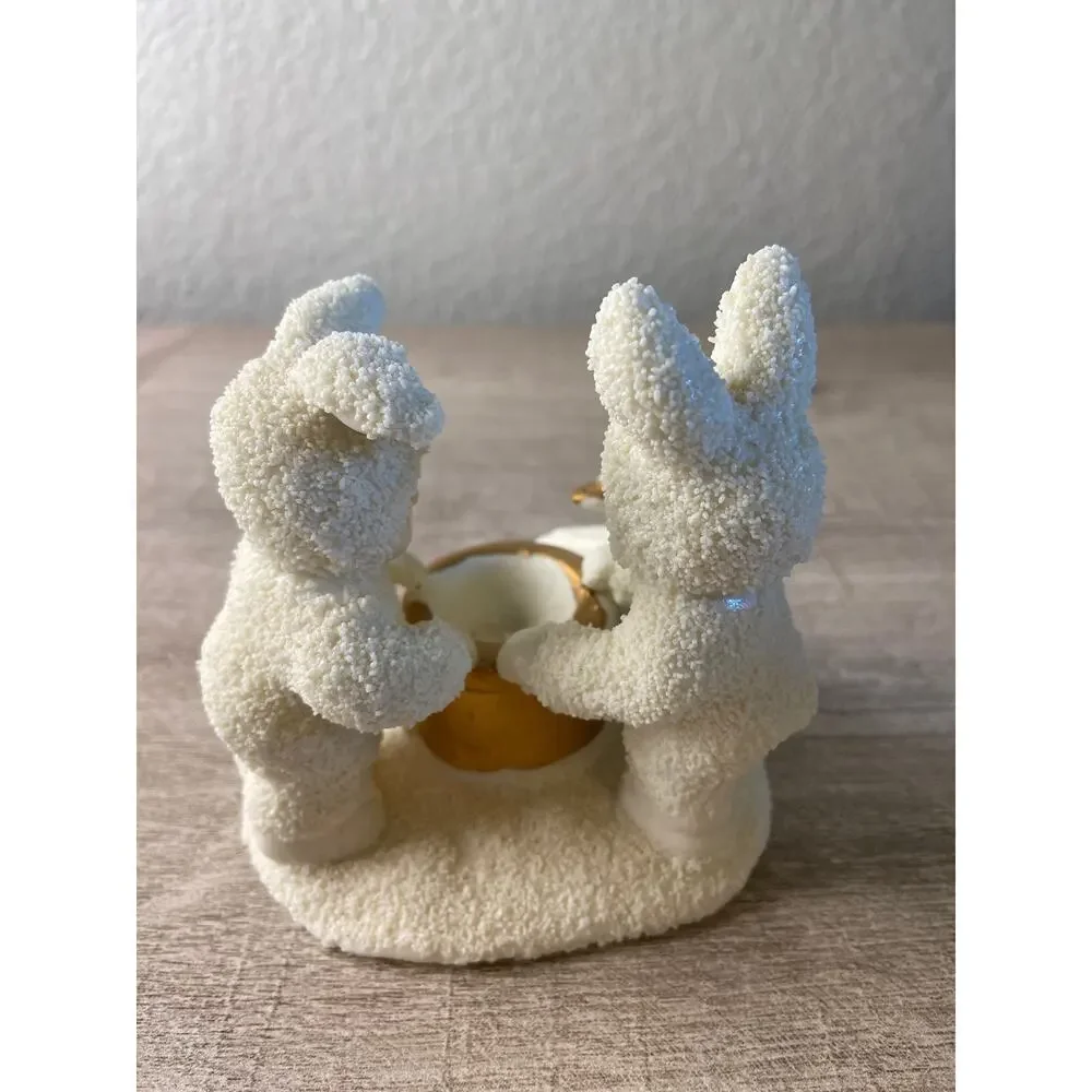 Vintage Department 56 Ceramic Snow Babies Duck Goose Candlestick Holder